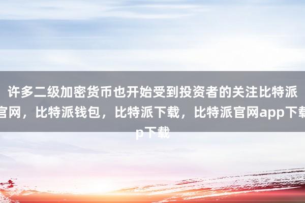 许多二级加密货币也开始受到投资者的关注比特派官网，比特派钱包，比特派下载，比特派官网app下载