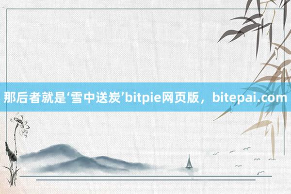 那后者就是‘雪中送炭’bitpie网页版，bitepai.com