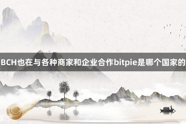 BCH也在与各种商家和企业合作bitpie是哪个国家的