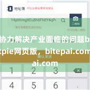 协力解决产业面临的问题bitpie网页版，bitepai.com